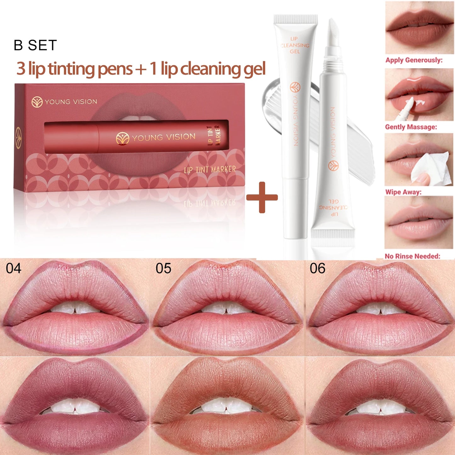 3pcs/ set Lip Tint Marker Liquid lipstick Nude Matte Shades, Lip Liner and Stick 2-in-1, Durable waterproof  Christmas gift
