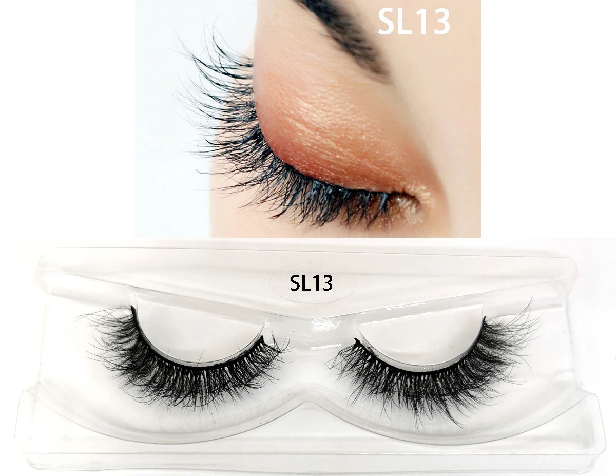 1 Pairs Makeup Eyelashes 3D Mink Lashes Fluffy Soft Wispy Natural Cross Eyelash Extension Reusable Lashes Mink 5D False Eyelash