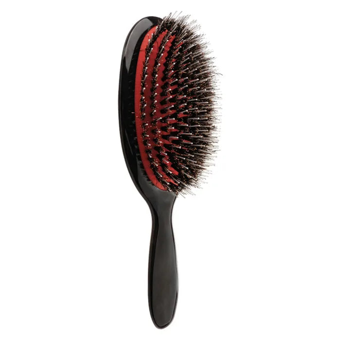 1pc Luxury Gold and Silver Color Boar Bristle Paddle Hair Brush Oval Hair Brush Anti Static Hair Comb Hairdressing Massage Comb