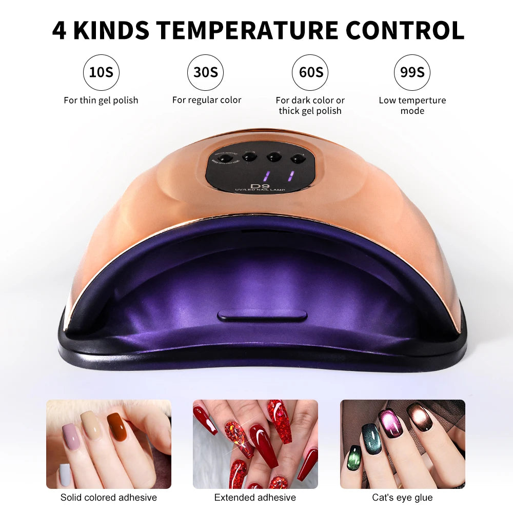 Nail Art Phototherapy Lamp With 57 LEDS Quick Drying Nails Light Have 3 Timer Modes LCD Display for Manicure Salon/Home Dryer
