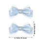 Lace Stripe Satin Bow Hair Clip Heart Rhinestone Barrettes Women Lolita Daily Wedding Party Hair Accessories Hair Clips ForWomen
