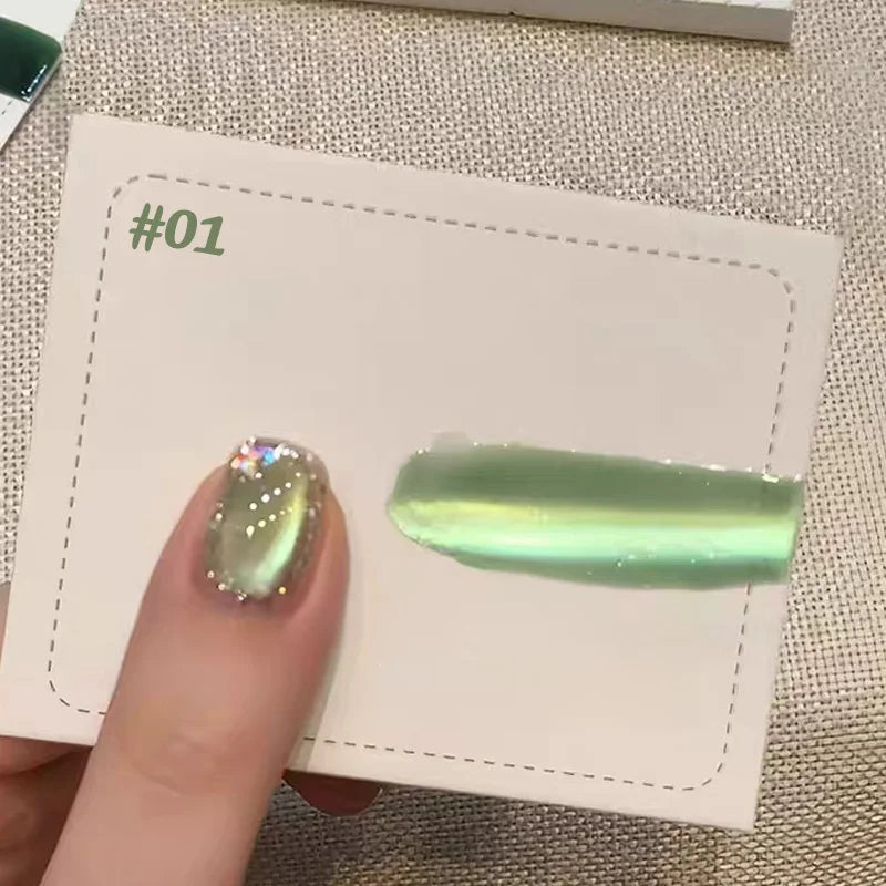 Mianel 12ml 1-21pcs Green Cat Magnetic Gel Nail Polish Spider Lily Varnish Soak Of UV Light Nails Nail Salon Christmas Nails
