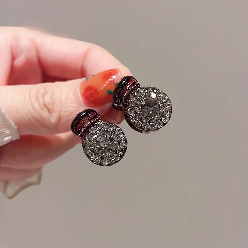 2/4pcs Mini Round Rhinestone Hair Claw Retro Zircon Women Girls Claw Clip Small Hairpins Hair Crabs Girls Hair Accessories ﻿