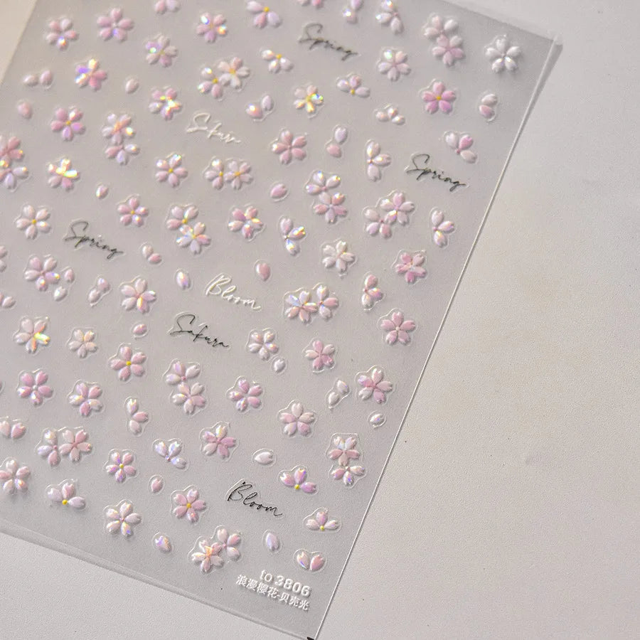 Gold Snowflake Bowknot Snowman Lovely Christmas 3D Self Adhesive Nail Art Sticker Rhinestone 5D Embossed Reliefs Manicure Decals