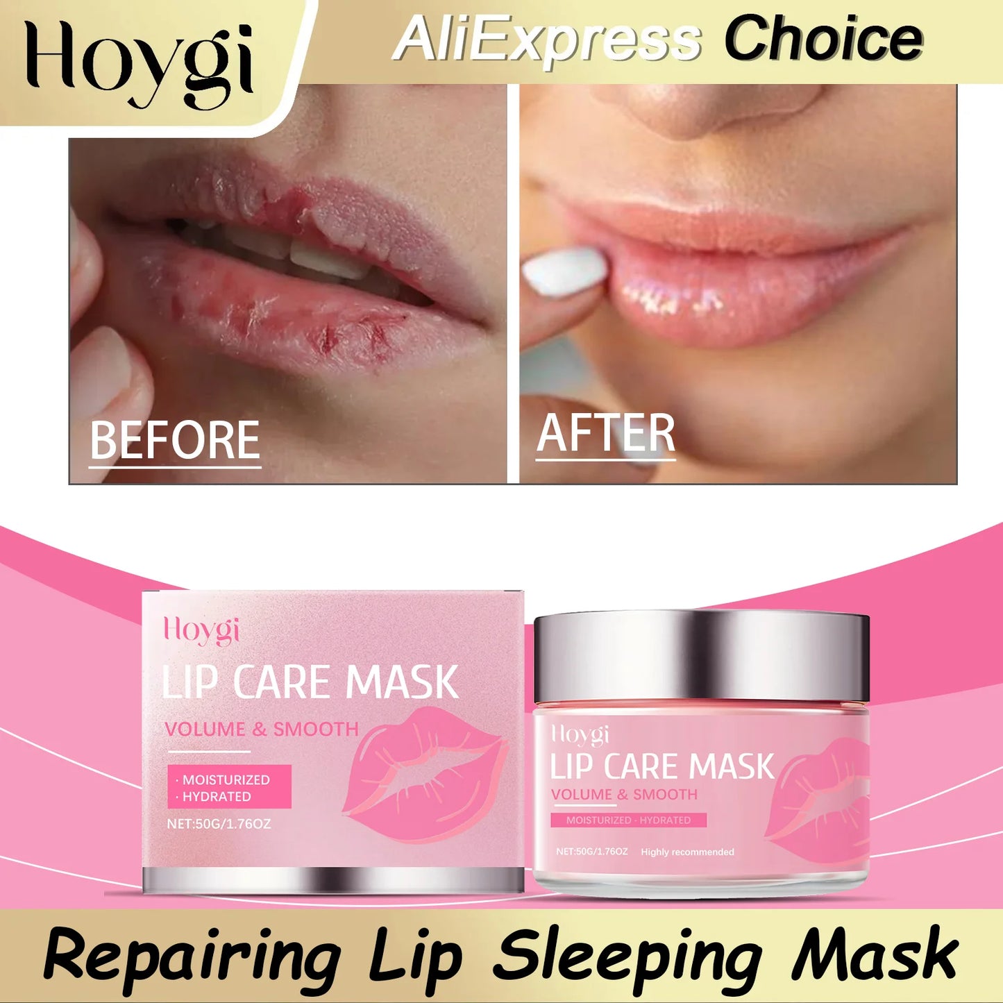 HOYGI Sleep Lip Mask Deep Hydration Lasting Moisturizing Exfoliation Night Lips Care Maintenance Fades Lip Lines Anti Cracked