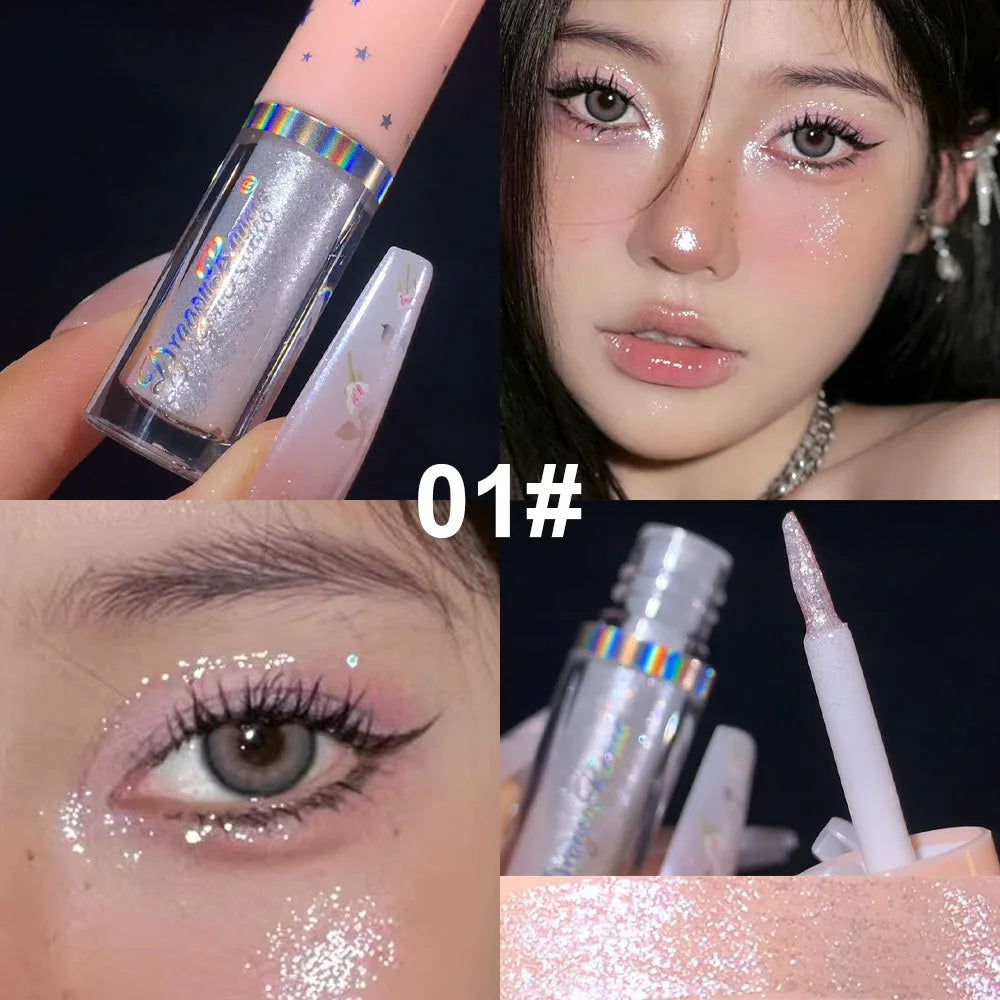 Blue Sequins Liquid Eyeshdaow Glitter Gel Shiny Metallic Eyeliner Pen Diamond Shimmer Waterproof Eye Beauty Party Makeup Tool
