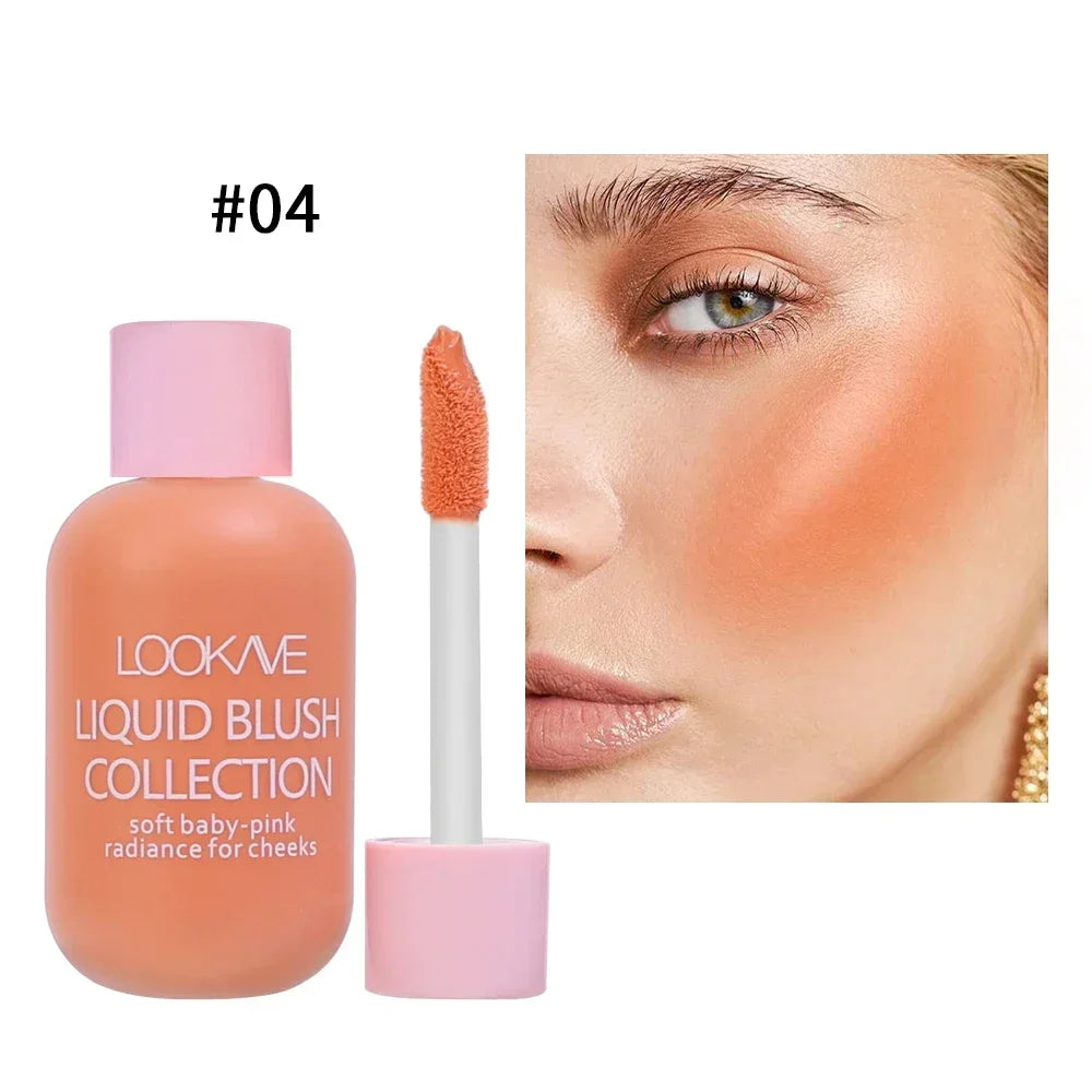 Multi-Use Matte Liquid Blush Waterproof Moisturizing Shadow Lips Cheek Blusher Peach Pink Red Orange Creamy Blush Facial Makeup