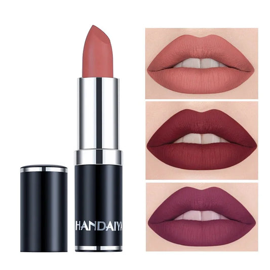 HANDAIYAN 12 Color Velvet Matte Lipstick Sexy Red Pink Lip Tint Non-stick Cup Lip Gloss Moisturizing High Pigment Lips Cosmetics