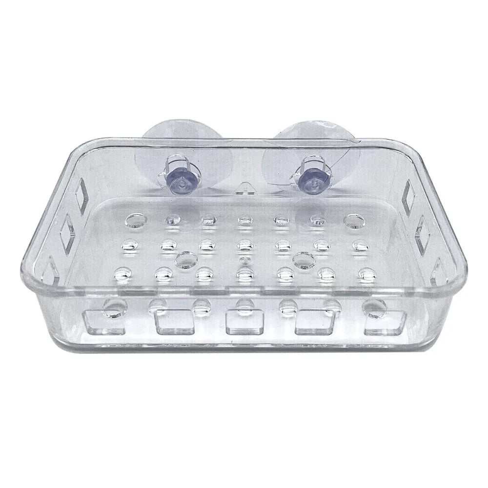 Transparent Suction Cup Soap Dish Reusable Waterproof Plastic Soap Holder No-Drilling Multifunctional Soap Container