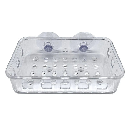 Transparent Suction Cup Soap Dish Reusable Waterproof Plastic Soap Holder No-Drilling Multifunctional Soap Container