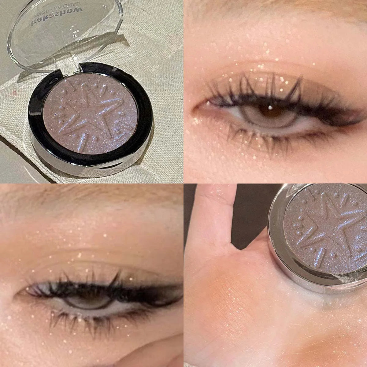 Pink Glitter Eyeshadow Powder Highlighter Monochrome Diamond Shimmer Silkworm Brighten Highgloss Sequins Multi-purpose Makeup