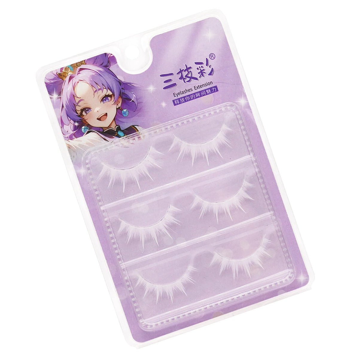 White Feather Lashes Strips Manga Cosplay False Eyelashes Full Srip Cluster Lashes Extensions Halloween Christmas Party Makeup