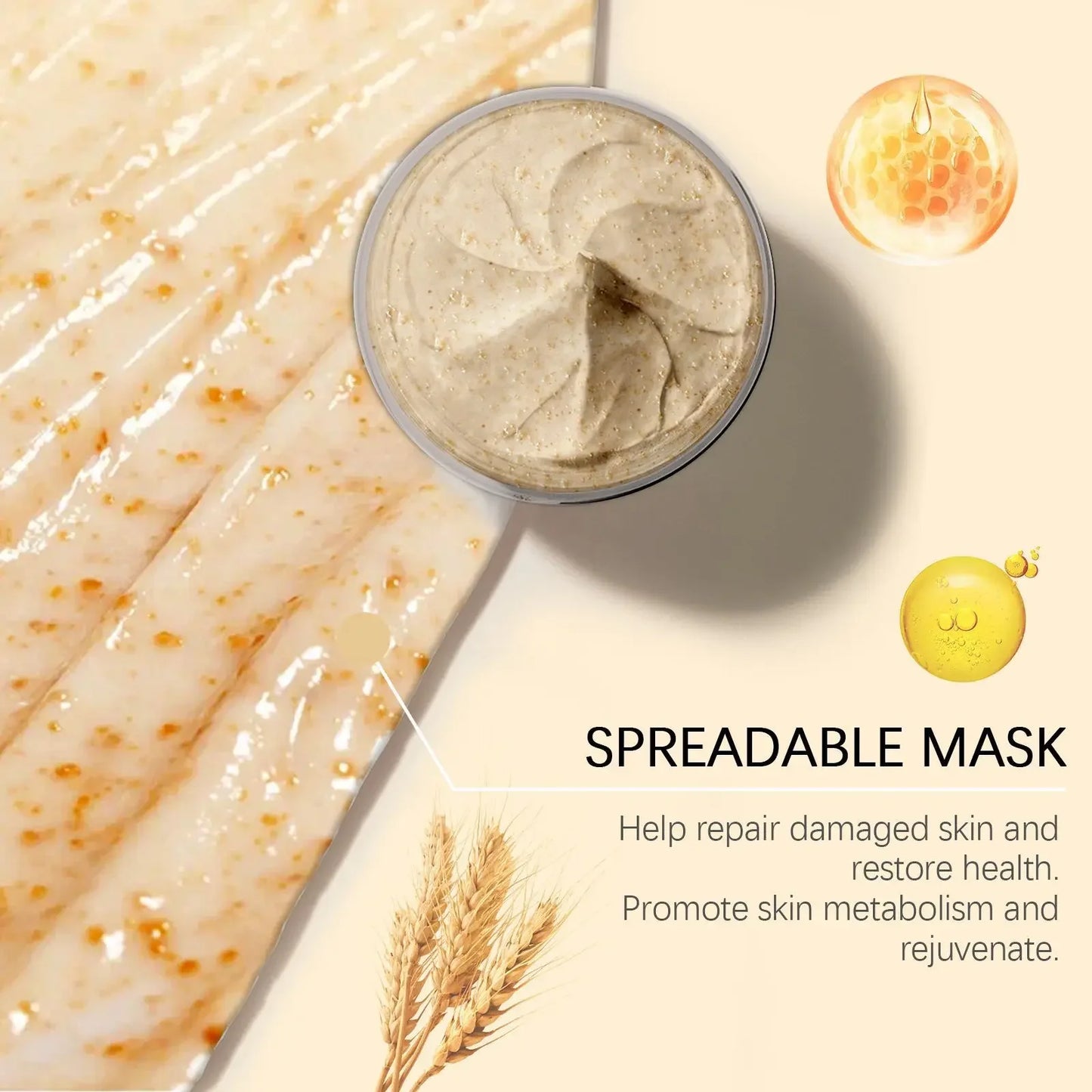 Rice Honey Glow Mask Moisturize Hydrating Nourishing Face Tightening Kaolinite Rice Raw Pulp Sleeping Clay Mask Korean Skin Care