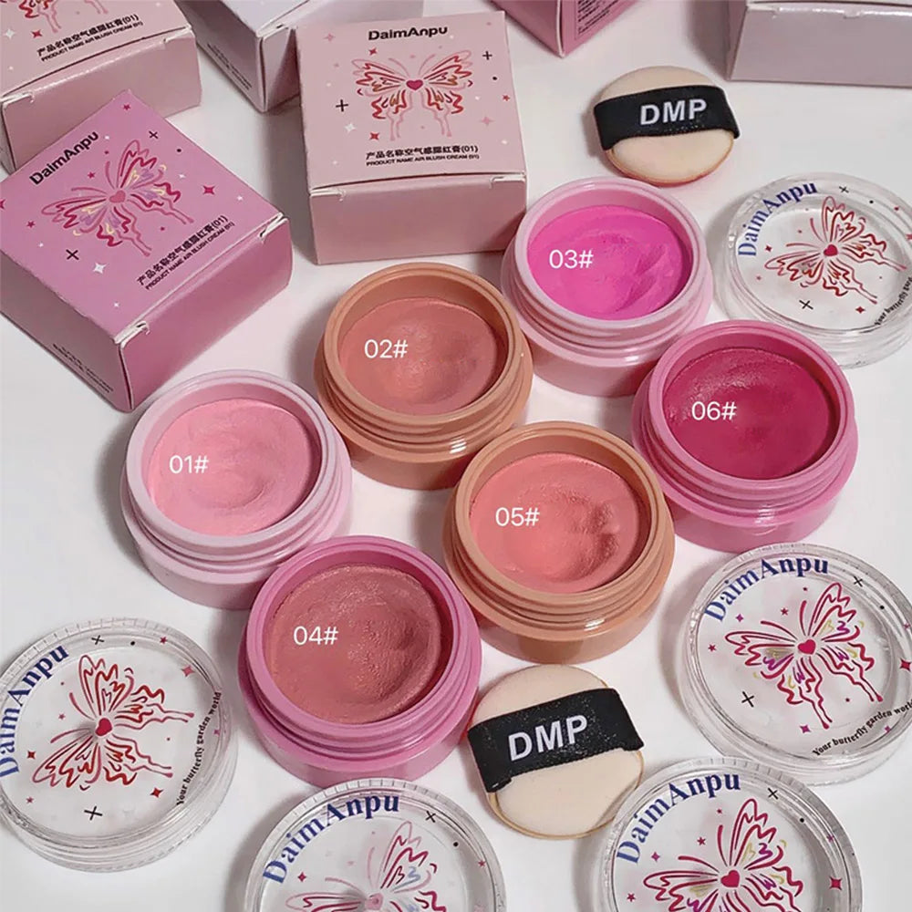 Airy Blush Clay Pigmented Powdery Cream Blusher DaimAnpu Long-Lasting Tender Look Uplifting Color Matte Girlish Blush