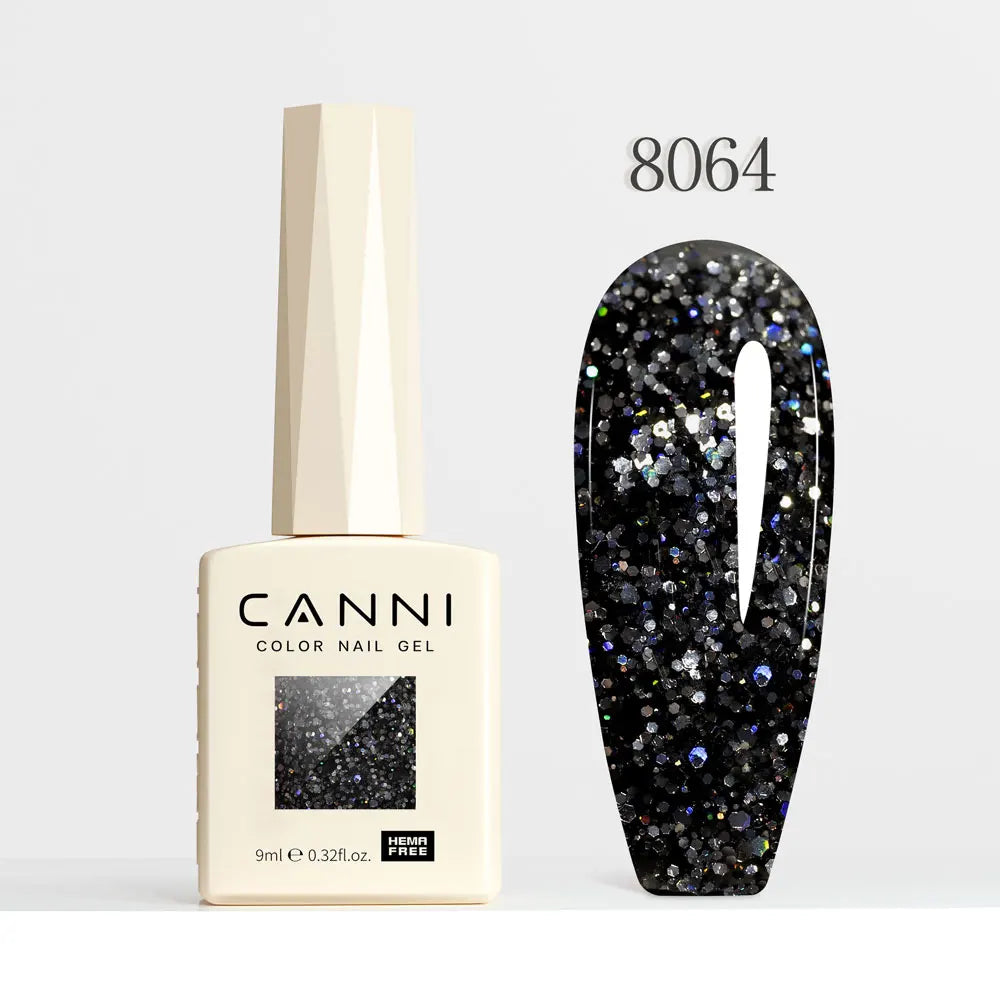 CANNI Gel Nail Polish Glitter Diamond Sparkle Color Collection Gorgeous Color HEMA FREE Soak Off UV LED Semi Permanent AurorGel