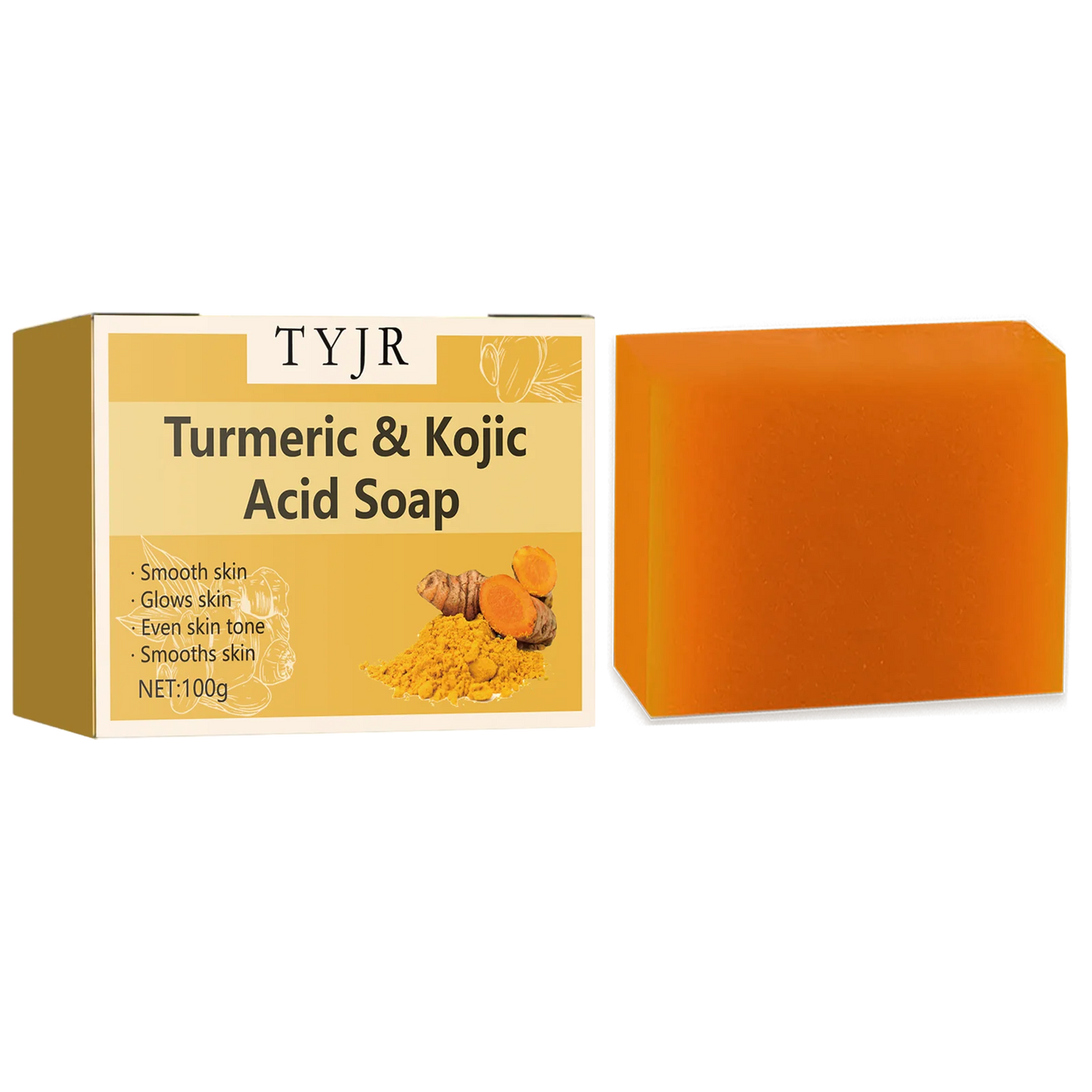Lemon Turmeric Acid Soap - Deep Cleansing and Moisturizing, Contains Vitamin E and Olive Oil, Handmade for Hair, Face and Body, Suitable for All Skin Types, Lemon Turmeric Soap
