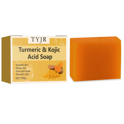 Lemon Turmeric Acid Soap - Deep Cleansing and Moisturizing, Contains Vitamin E and Olive Oil, Handmade for Hair, Face and Body, Suitable for All Skin Types, Lemon Turmeric Soap