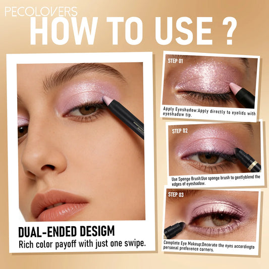 9PCS/SET Dual Head Eyeshadow Stick Set,Soft Cream Surface,Stable Daily Wear,Assorted Cool Warm Colors,Uniform Color Payoff,Compact Carry Structure,Multi-Occasion Eye Beauty Tool For Travel Daily Styling