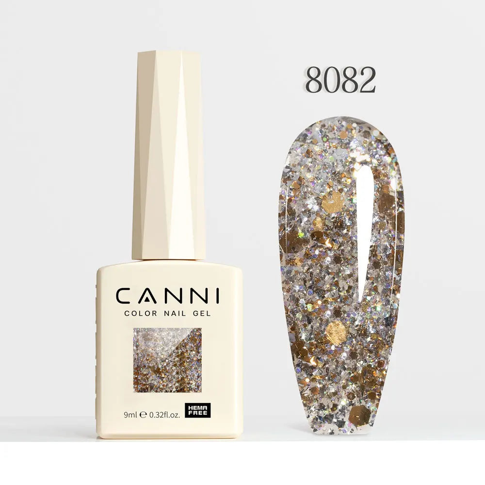 CANNI Gel Nail Polish Glitter Diamond Sparkle Color Collection Gorgeous Color HEMA FREE Soak Off UV LED Semi Permanent AurorGel