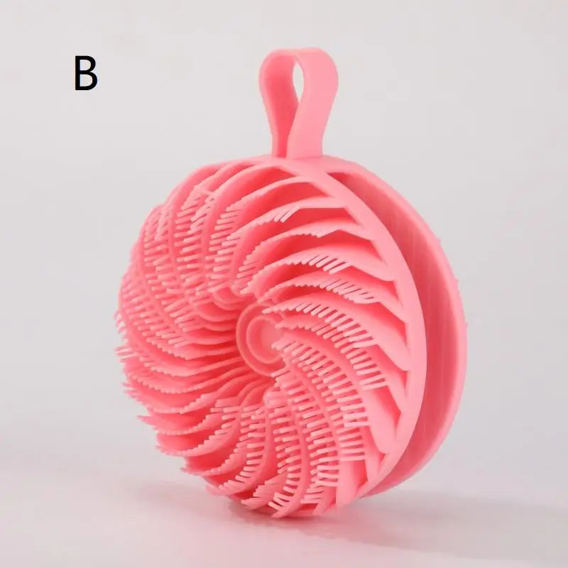 Silicone Body Scrubber Loofah Double-Sided Bath Brush,Shower Scrubber And Scalp Massager Shampoo Brush For Kids Women Men