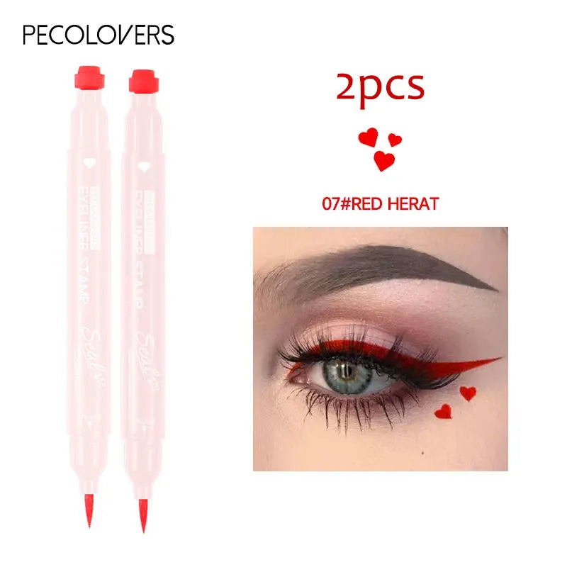 Star Liquid Eyeliner Black Moon Stamp Eye Liner Pencil 2 in 1 Waterproof Long-lasting Easy Applying Eye Eyeliner Pen Makeup