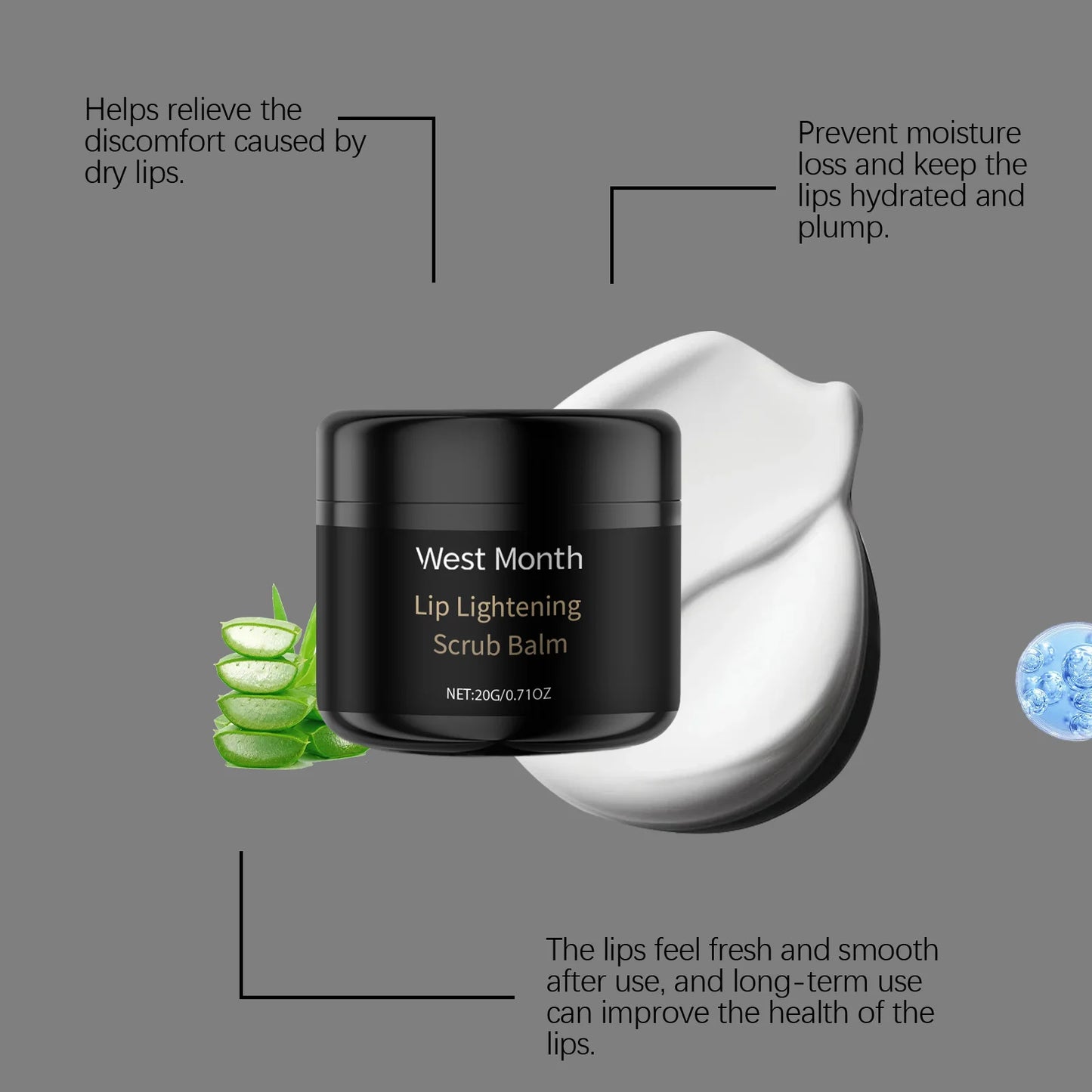 Lip Exfoliating Scrub, Nourishing & Moisturizing for Dry Chapped Lips, Gentle Sugar Lip Polish