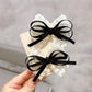 2Pcs Black Bow Small Hair Claw Women Girl Hair Grab Clip Side Clip Forehead Bangs Hair Styling Clip Sweet Headdress