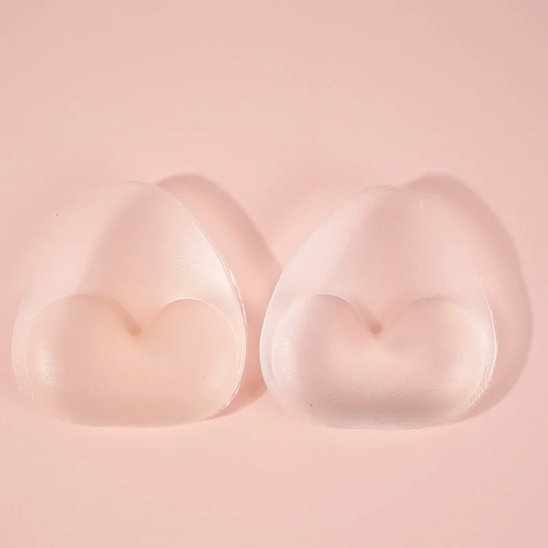 Invisible Bikini Self-Adhesive Thickened Waterproof Bra Pads Cute Triangle Silicone Breast Pads Lift Gather Silicone Bra Inserts