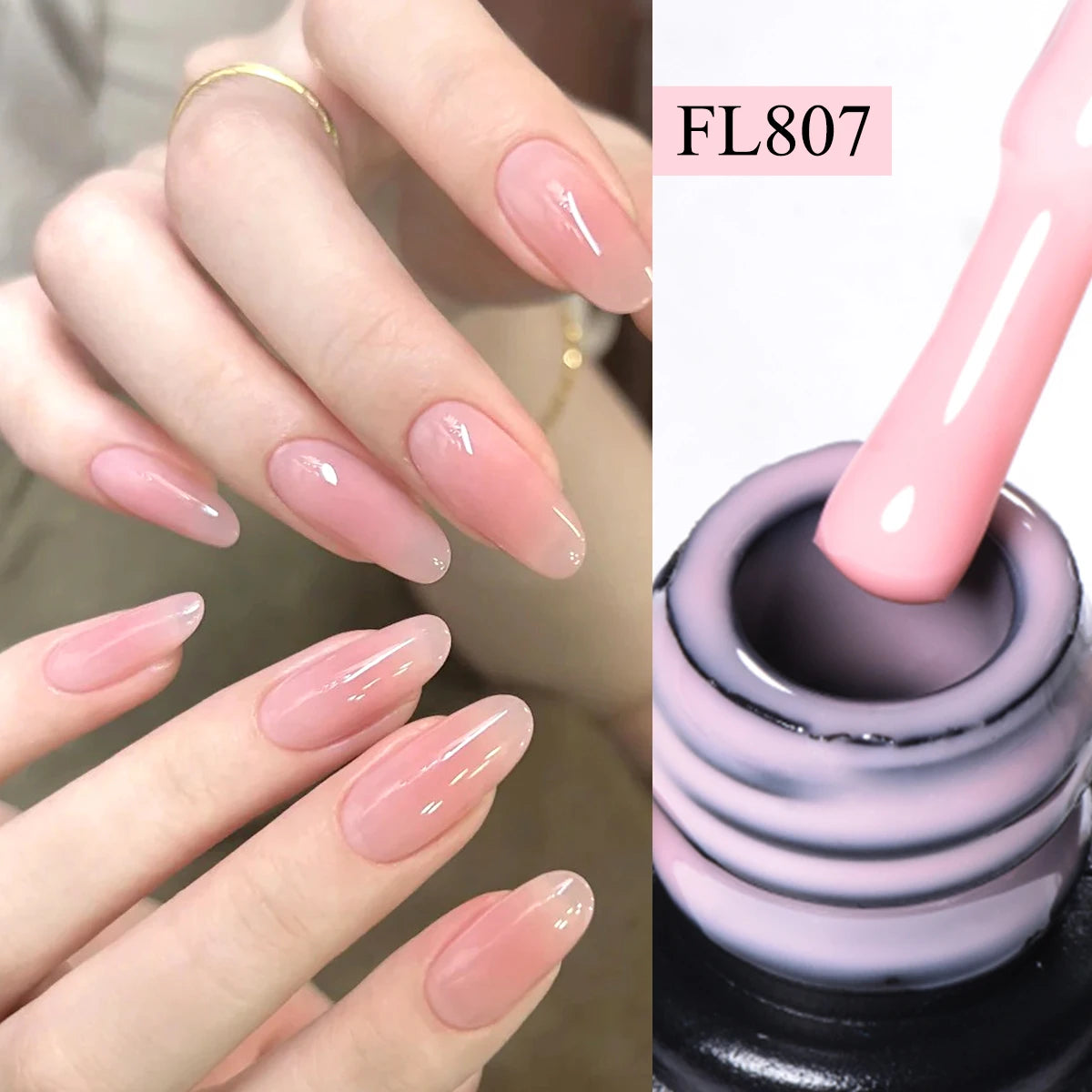 FOUR LILY 10ML Nude Pink Rubber Base Gel Nail Polish Milky White Color Semi Permant Soak Off UV LED Self-leveling Gel Varnishes