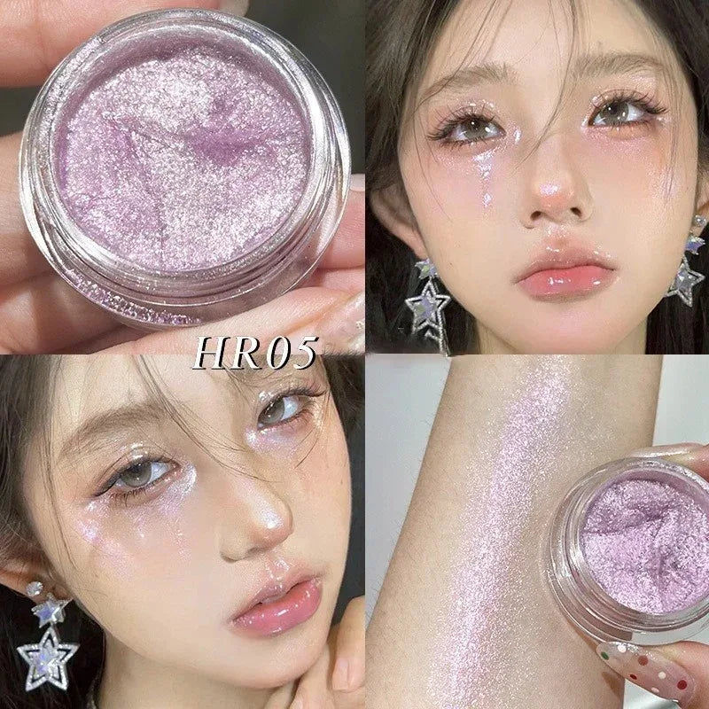 Diamond Glitter Liquid Eyeshadow Jars Sparkle Metallic Silver Blue Highlighter Fine Shimmer Waterproof Shiny Silkworm Eye Makeup