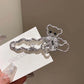 Y2K Irregular Liquid Metal Hairpin Butterfly Zircon Hair Clips Girl Fashion Silver Bang Clip For Women Hair Accessories