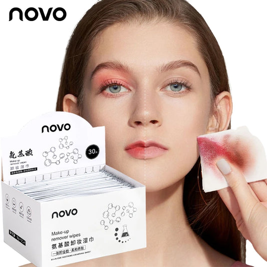 30pcs Of Makeup Remover Wipes For Face,Moisturizing&Gentle,Deep Cleansing Without Noresidue,Individually Packaged,Disposable Use