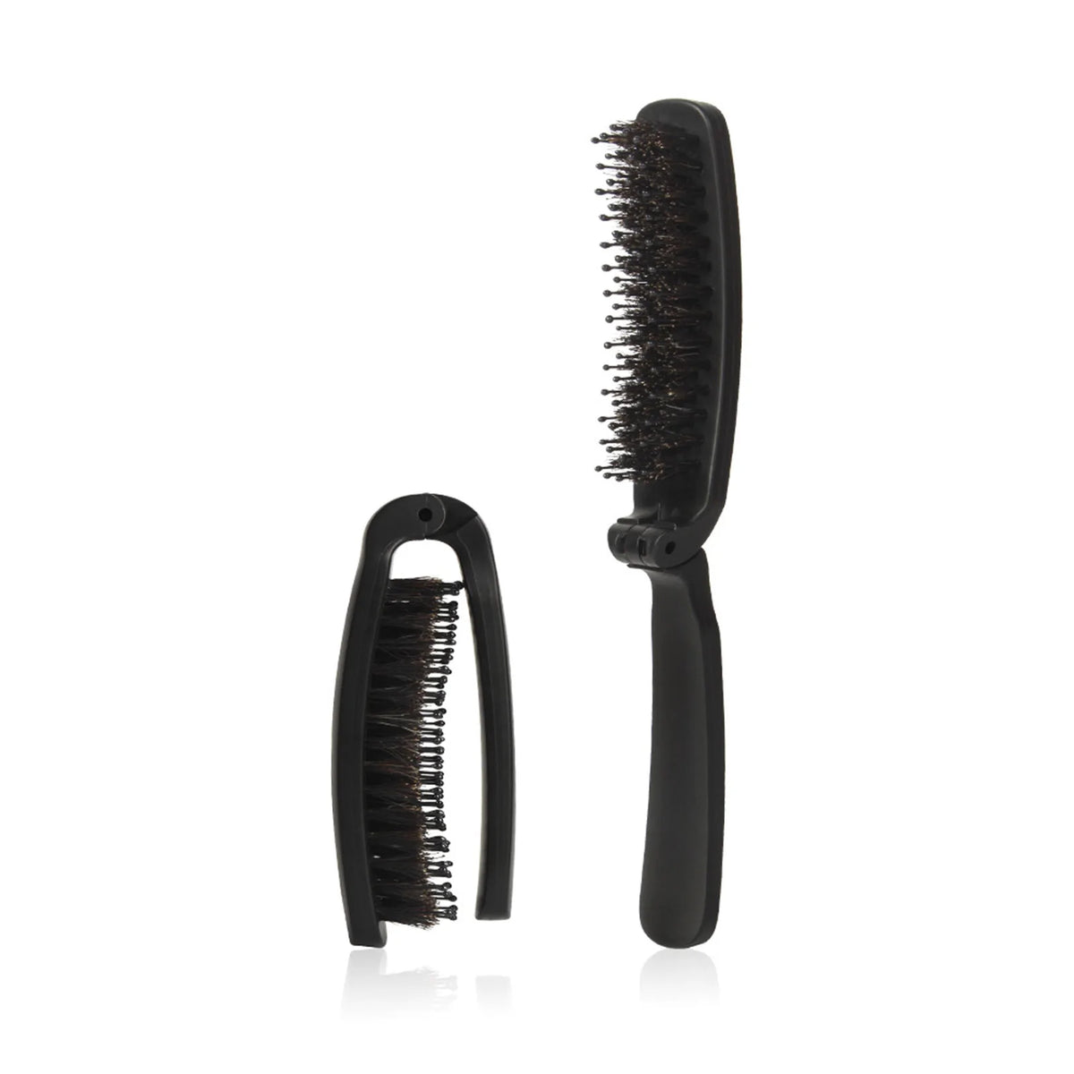 Foldable Nylon Bristle Hair Brush For Smoothing Detangling And Volumizing With Portable Design For Travel And Daily Use