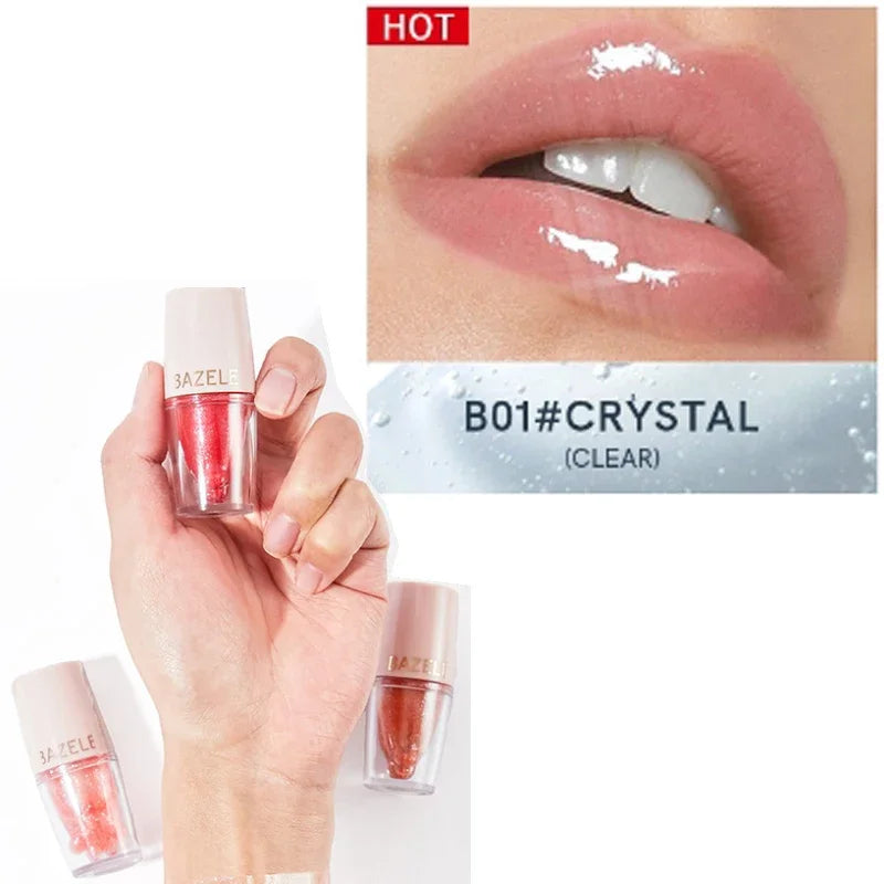 High Quality 14 Color Mirror Pearl Lipstick Lip Gloss Cosmetic Non-stick Cup Moisturizing Shine Glitter LipGloss Lip stick Women