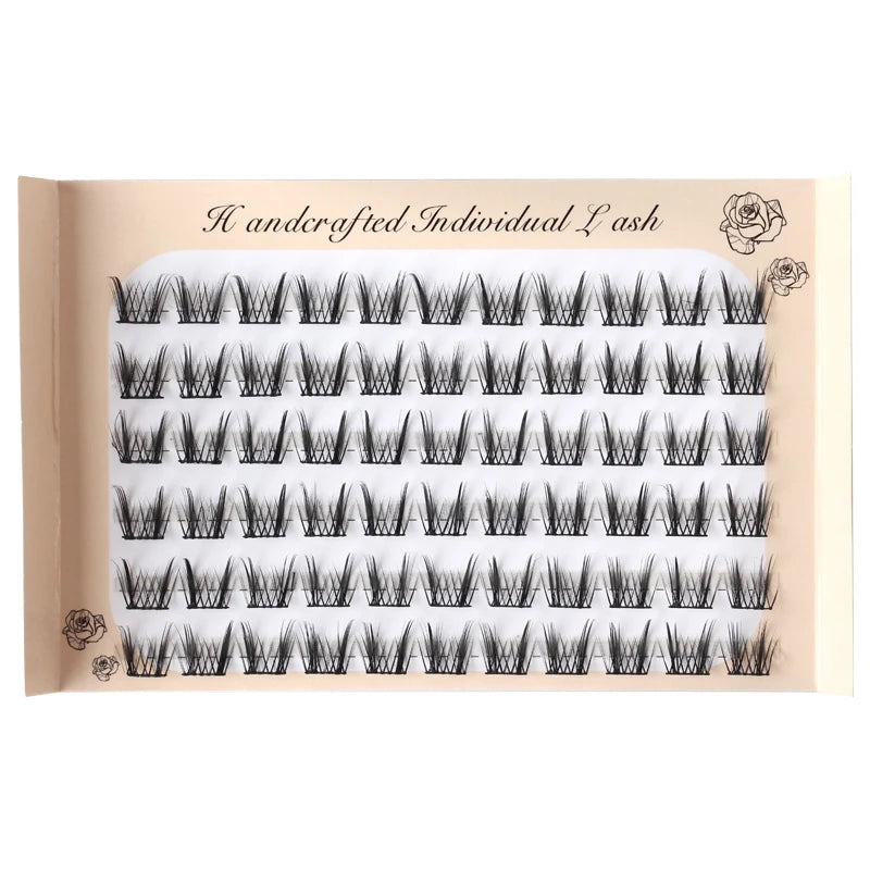 6 Rows 72 Cluster Individual False Lashes 10/12/14 mm Wispy Fluffy Fake Eyelashes Makeup Tools Eyelash Extension Tools Cilios