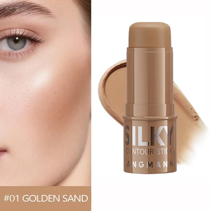 3 Color Contour Stick Multi-functional Face Highlighter Cream Bronze Long-lasting Waterproof Contouring & Brightening Stick