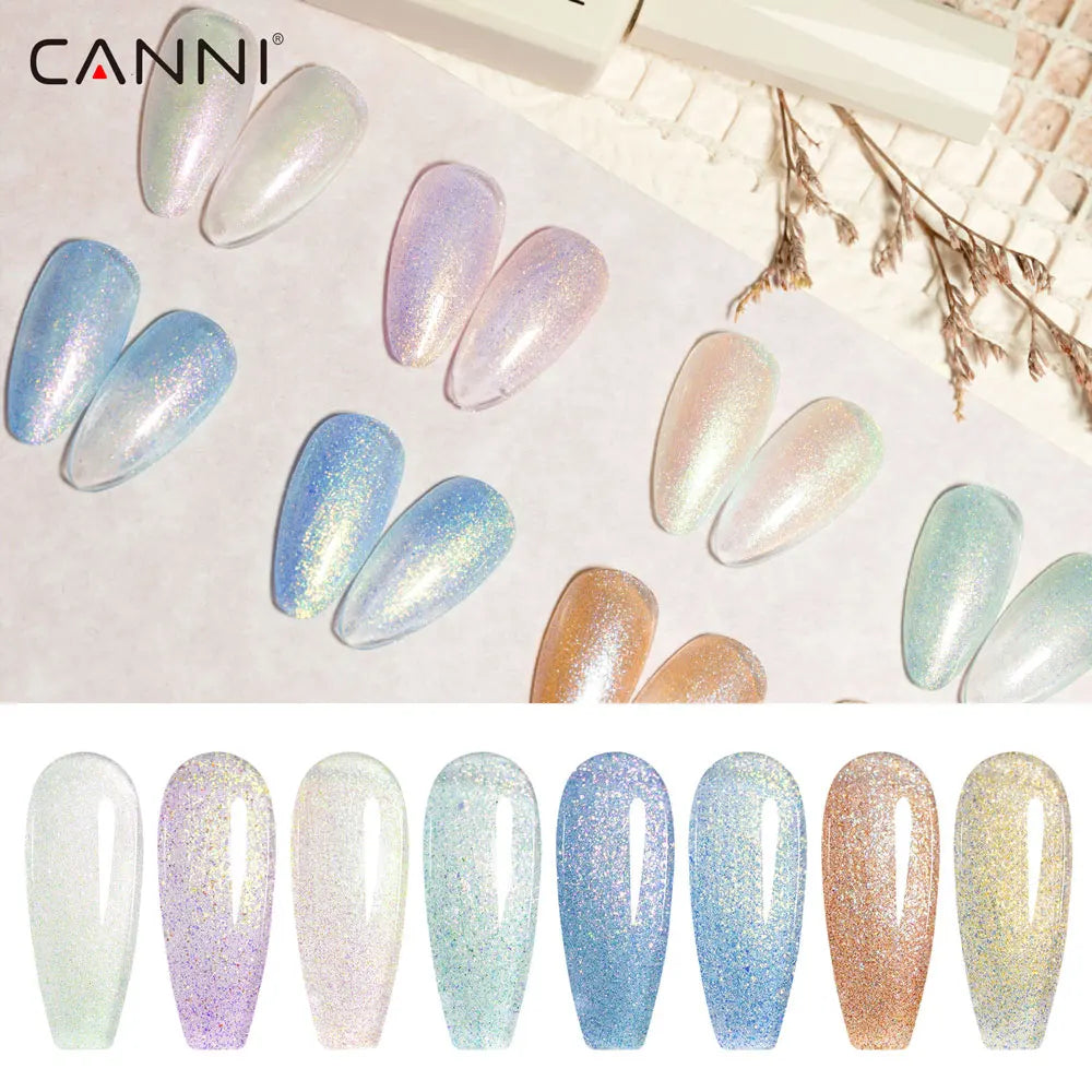 CANNI Gel Nail Polish Glitter Diamond Sparkle Color Collection Gorgeous Color HEMA FREE Soak Off UV LED Semi Permanent AurorGel