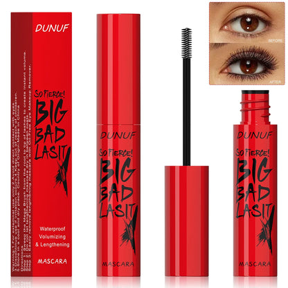 DUNUF Long-Lasting Mascara 1 Pcs Waterproof Sweat-Proof Non-Smudging Thin Thick Curling Beginner Friendly Makeup Product