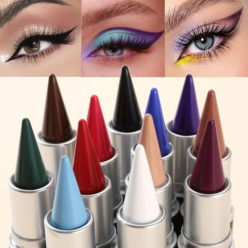 12 Colors Waterproof Eyeliner Cream Lasting Easy To Wear Eye Liner Gel Black Blue Matte Quick Dry Eyeliner Pen Makeup Cosmetics