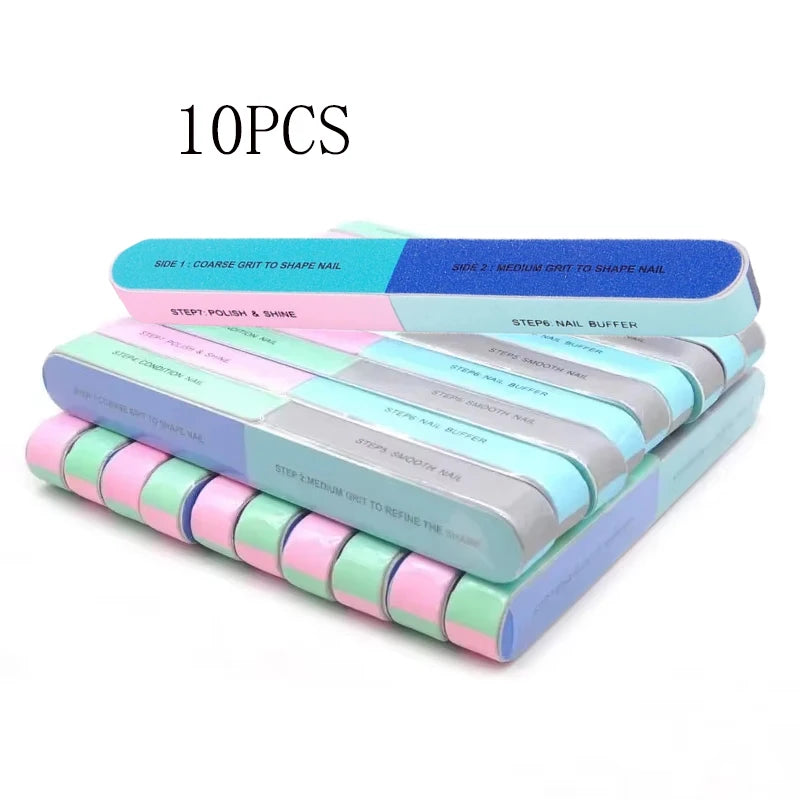 7 Sides Nail Buffers Files Professional Polisher for Nail Art Manicure Polishing Block Buffing Accessories Cream Tools 7 Sides N