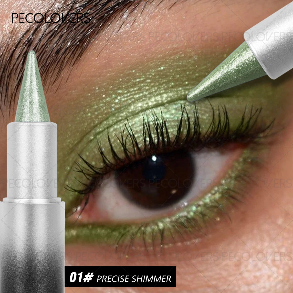 1 Pc Monochromatic Glitte Shiny Eyeshadow Pen & Eyeshadow Stick, Beautiful Eye-cathing Eye Makeup Look, Perfect Gifts