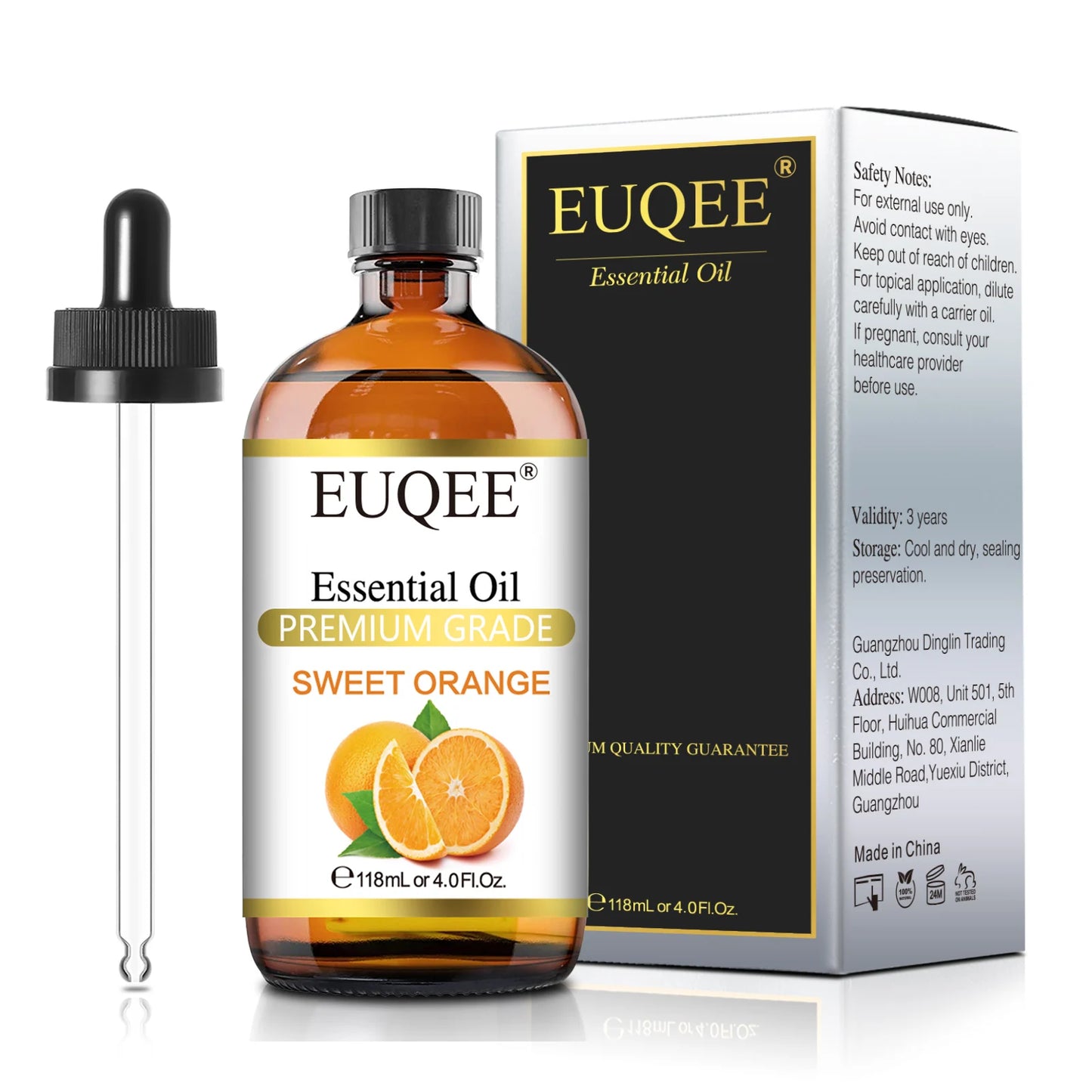 EUQEE 118ML Lavender Jasmine Eucalyptus Vanilla Peppermint Essential Oils with Glass Dropper For Humidifier Candle Making