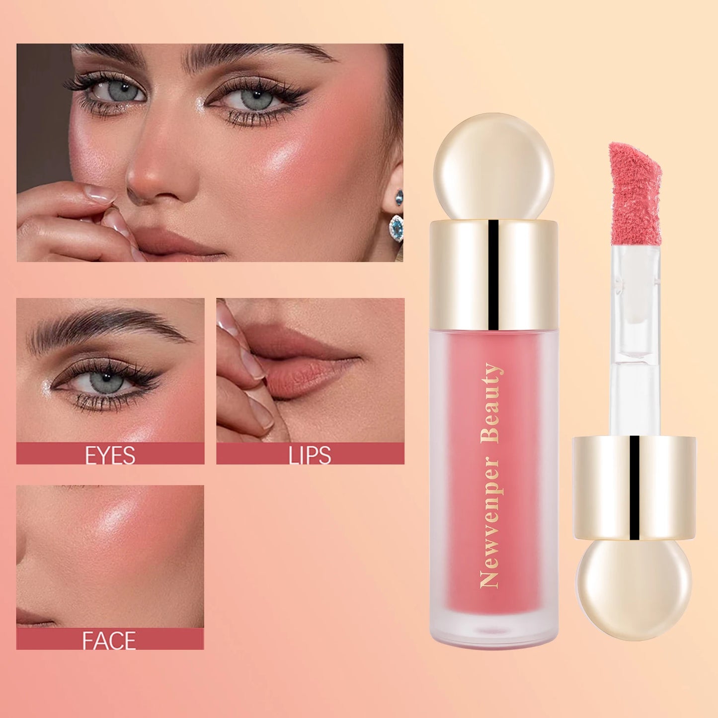 Liquid Highlighter + Liquid Blush + Liquid Contour for Face & Body, High Glossy Finish, Natural Glow Liquid Luminizer Makeup
