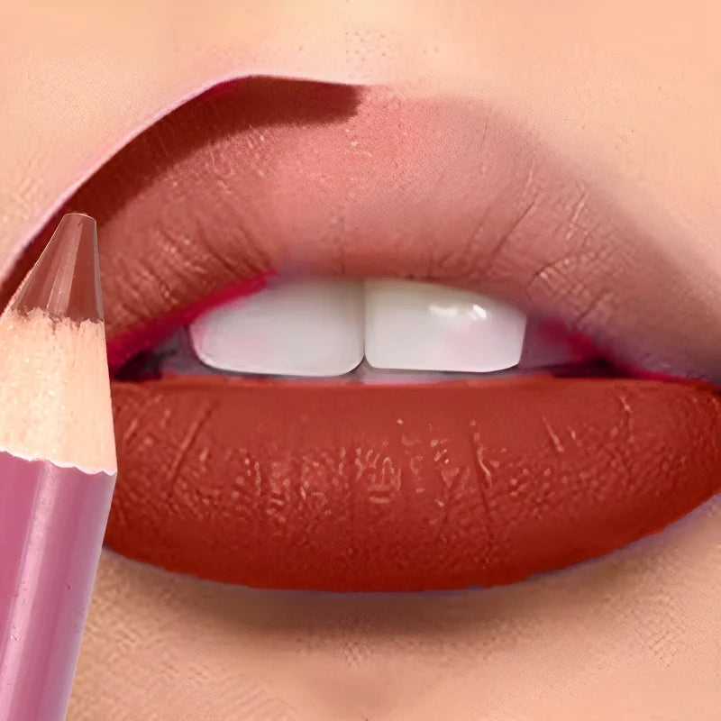 Dark Brown Waterproof Lip Liner Matte Long Lasting Makeup Pens 28 Colors Non-stick Cup Lipstick Pencil Women Party Lip Cosmetic
