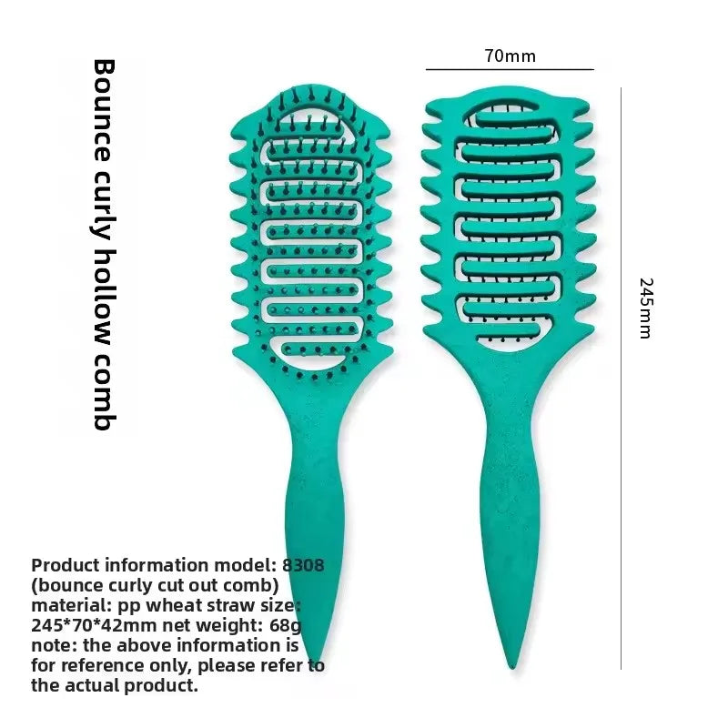 Curl Define Styling Brush Hollow Out Detangling Hair Brush Tangled Wet Curly Hair Comb Shaping Curls Barber Hairdressing Tools