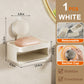 1Pcs Double-Layer Soap Container Bathroom Soap Dishes Holder Self Draining Soap Box with Suction Cups for Bathroom Accessories