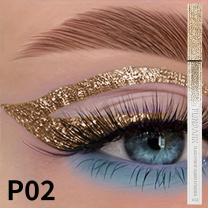 1PC Glitter Liquid Eyeliner Pencil Waterproof Purple Pink Blue Eye Liner Pen Long Lasting Quickily Drying Eyes Makeup For Women