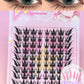 80 Clusters of Brown Natural Fox-Style Cat Eye False Eyelashes Makeup Tools, Natural Segmented Eyelash Bundles Makeup Tools