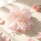 Nude Pink Fabric Flower Hairpin with Pearl Feather Edge Clip, Bridal Wedding Dress Hair Accessory, Bridesmaid Dress Photo Shoot Fairy-Like Side Hair Ornament