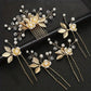 5 Pcs Crystal Luxury Hair Accessories Set Sweet Romantic Women's Bride Party Wedding Accessories Jewelry Hair Clip Hair Comb Set